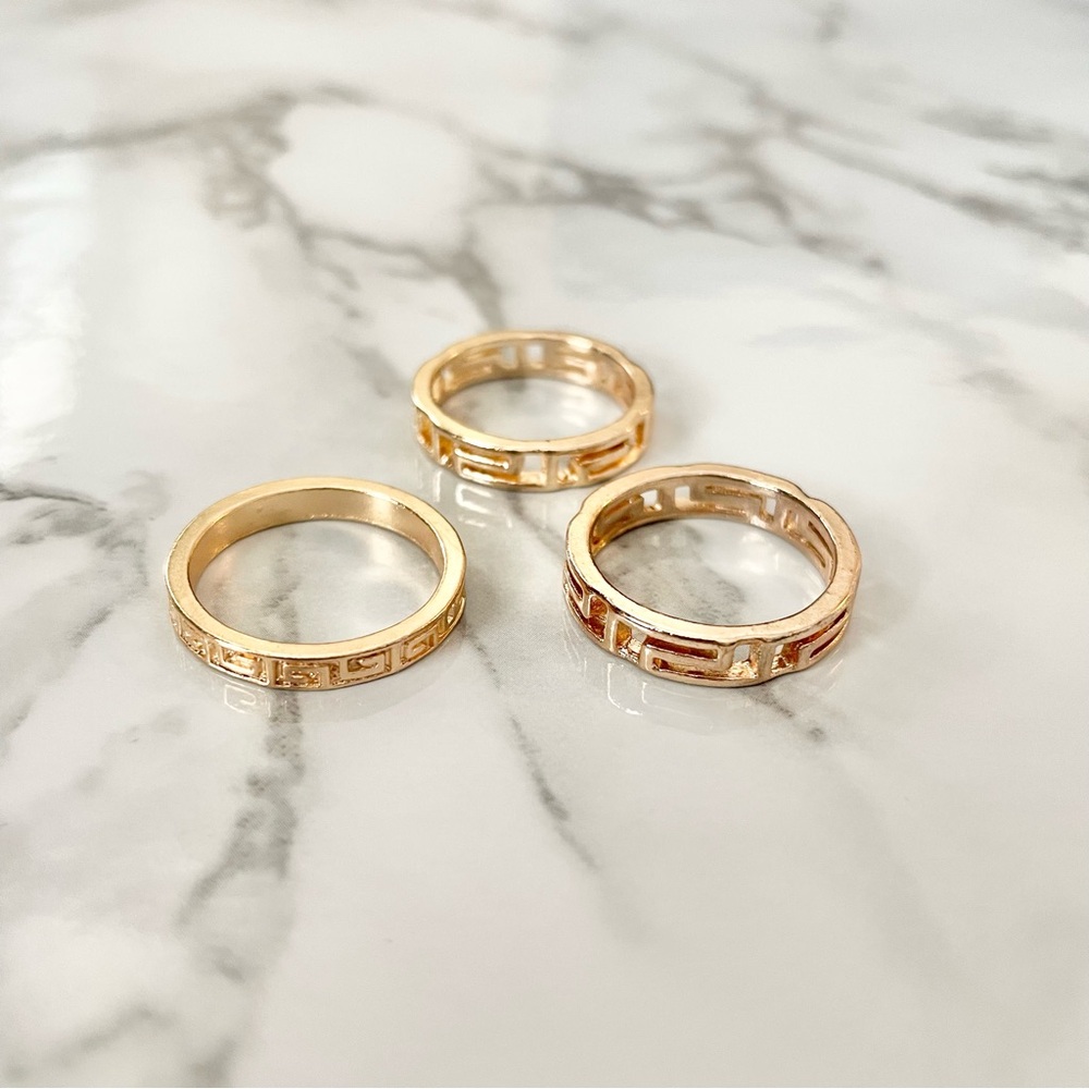 🎉 New gold plated set of 3 rings